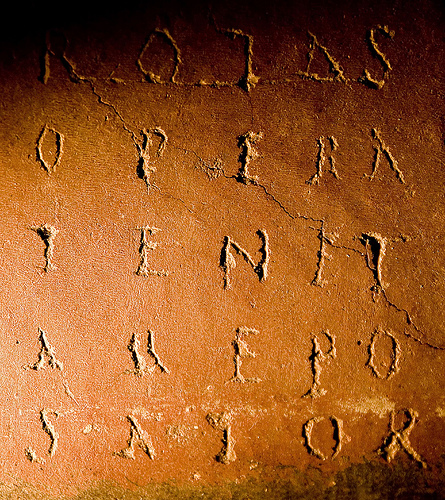 The so-called Paternoster Square acrostic from Pompeii